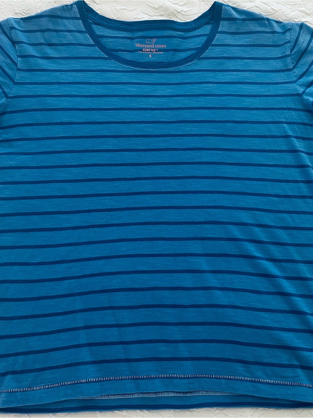 Vineyard Vines Women’s Surftee T-Shirt Size S Blue Striped 100% Cotton Tee